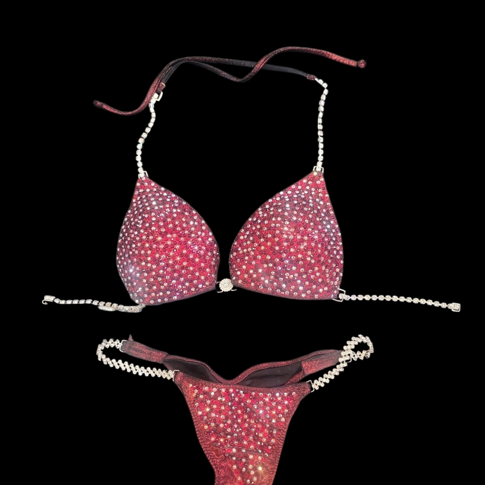 Red‎ Rhinestone Bikini
